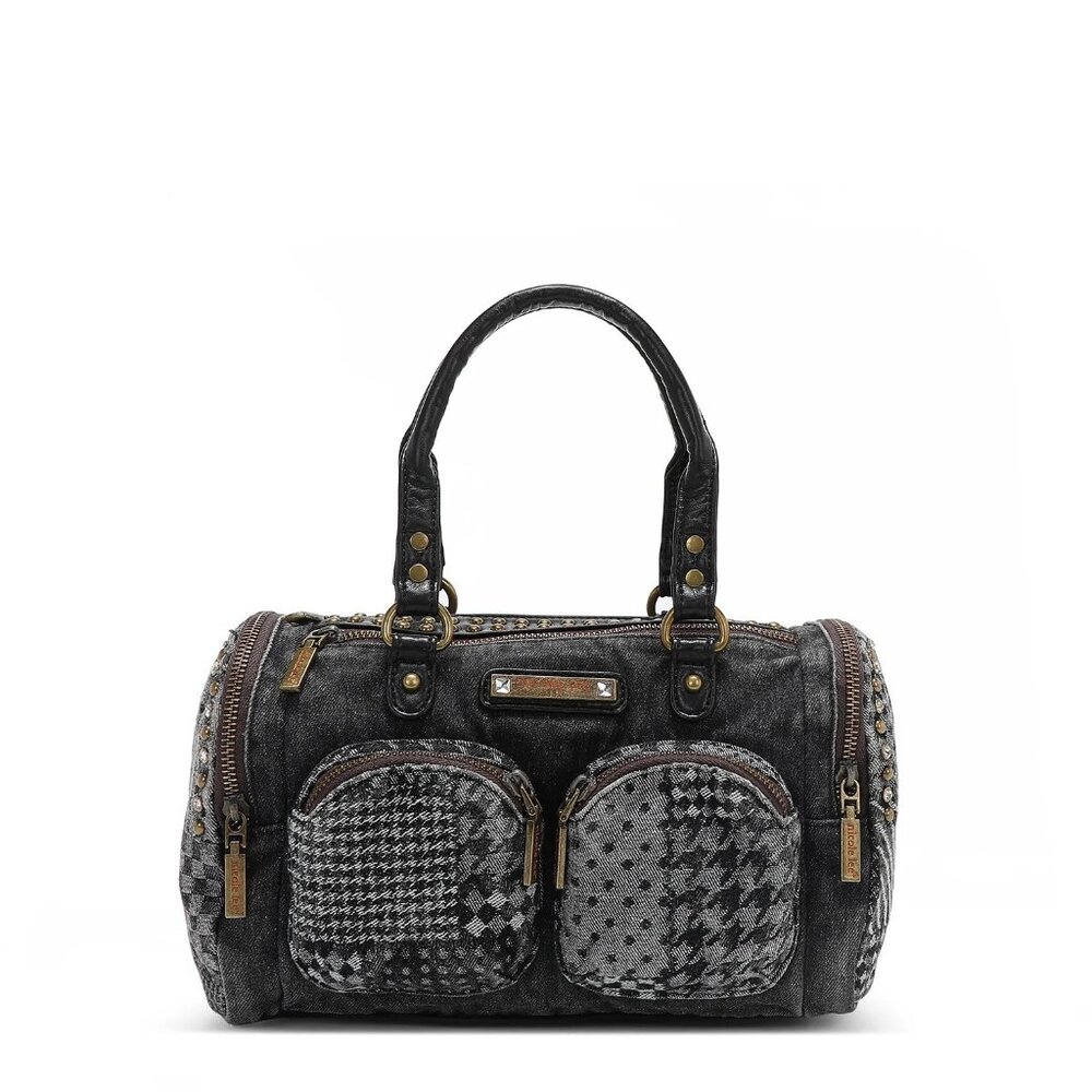 NICOLE LEE WASHED DENIM MINI HANDBAG